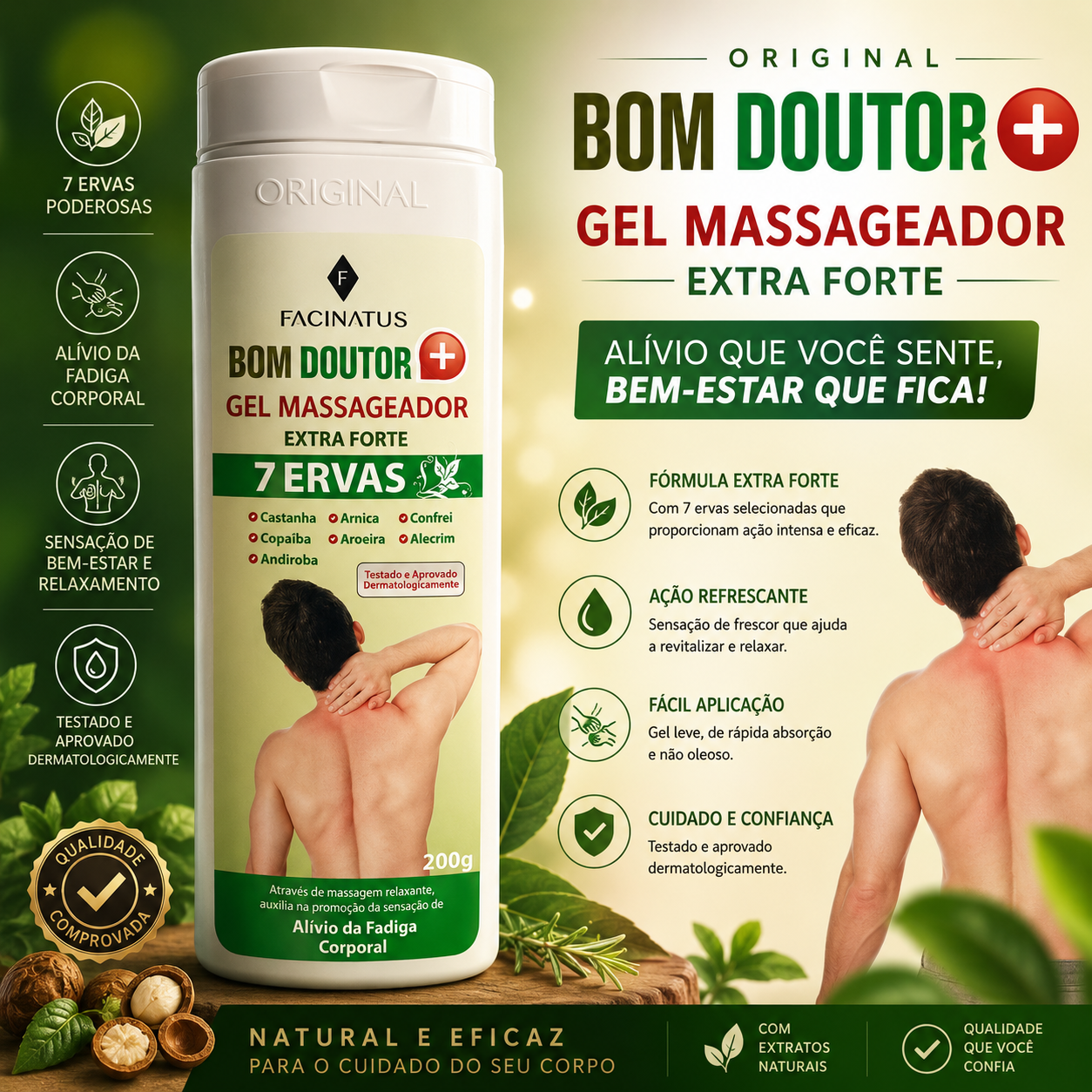 Bom Doutor Gel Massageador 7 Ervas 